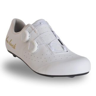 Zapatillas de ciclismo de carretera John Luck Madrid blancas con suela de carbono